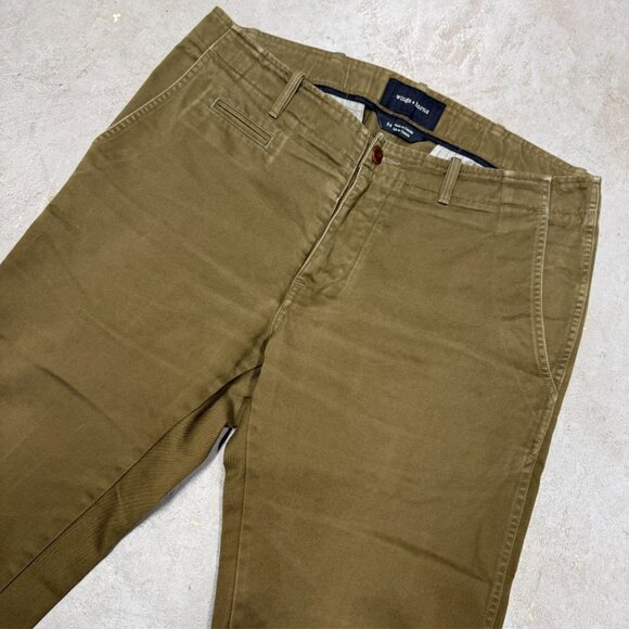 Wings+Horns Twill Pants Cotton Canvas Chinos Made in Canada Brown 36x30 - Picture 2 of 10